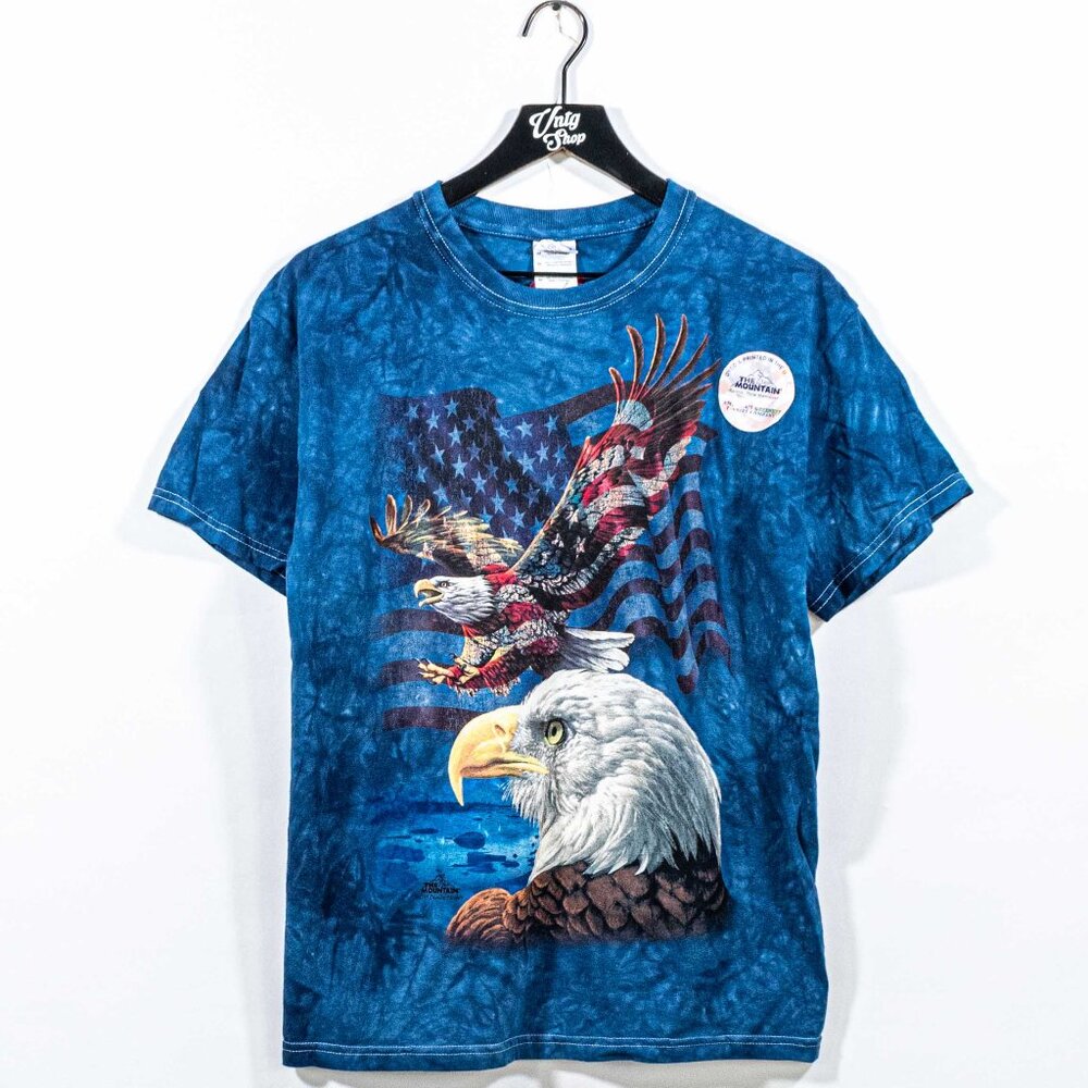 The Mountain Eagle American Flag T-Shirt Medium Y2K USA Nature Classic